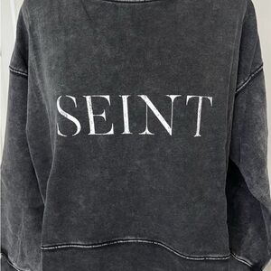 Seint Sweatshirt (Make-Up Brand) Acid Washed Black Sweatshirt Womens Sz XL New